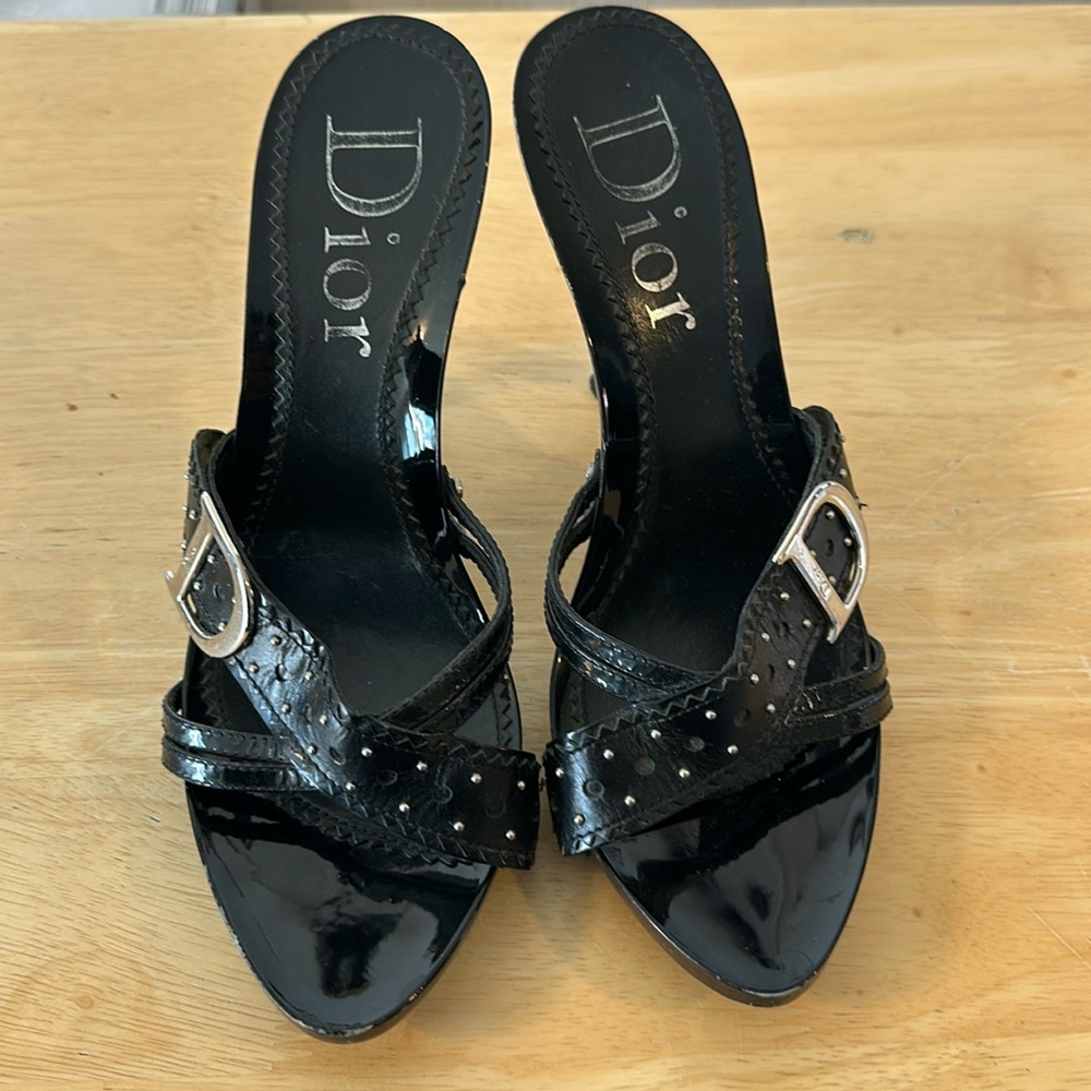 DIOR BLACK LOGO HEELS Y2K vintage
